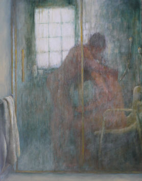 'Care at Home. Lockdown Reality' Oil on Linen 91x71cm. Selected for Rheged's 'Through the Locking Glass Exhibition