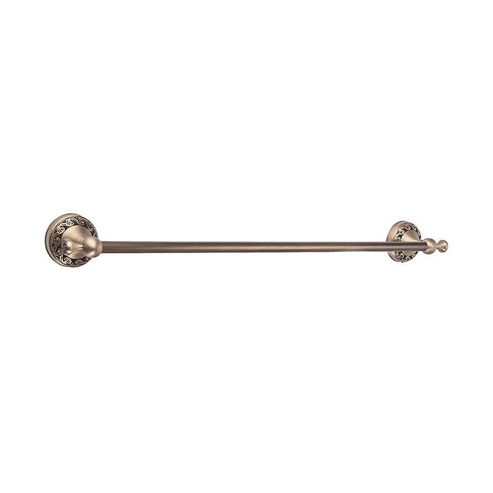 B SERIES - Brass Floral Single Towel Rail