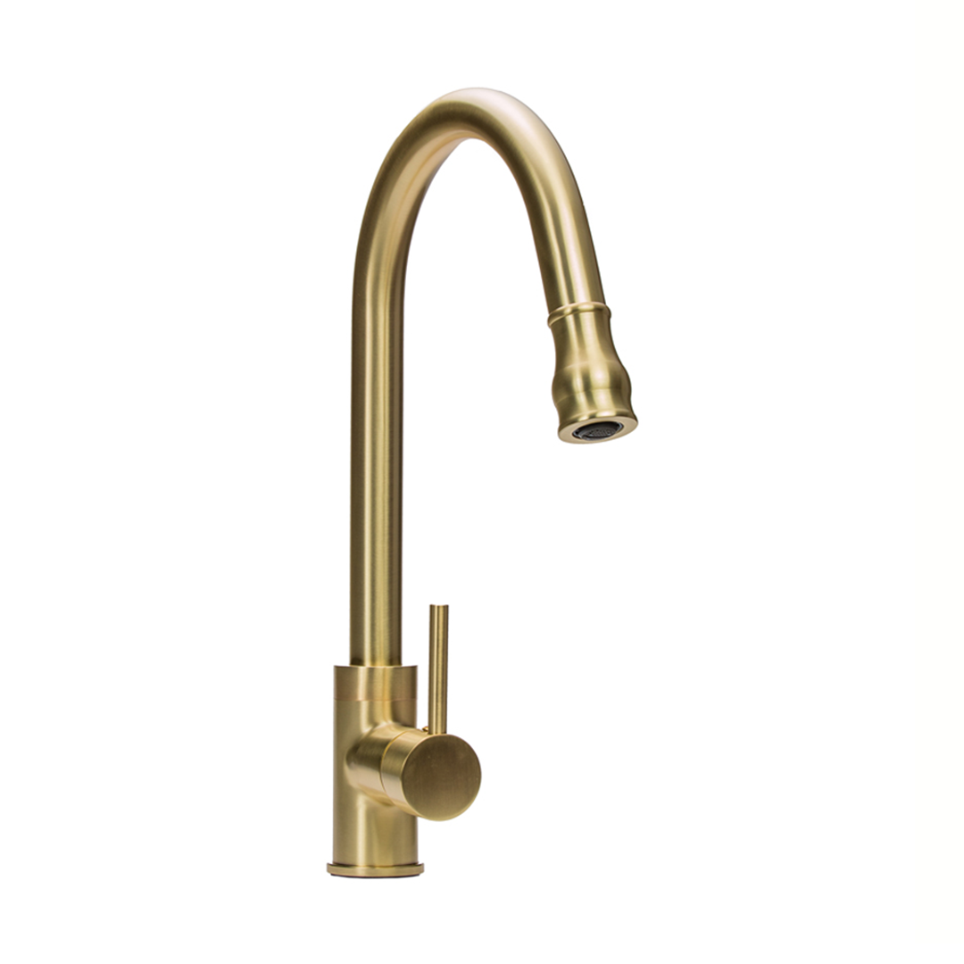 B SERIES - Brushed Gold Extendable Kitchen Mixer