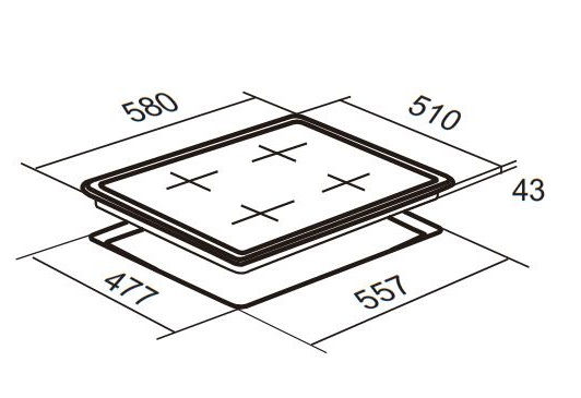 Thumbnail: Falco 60cm Black Glass Gas Burner