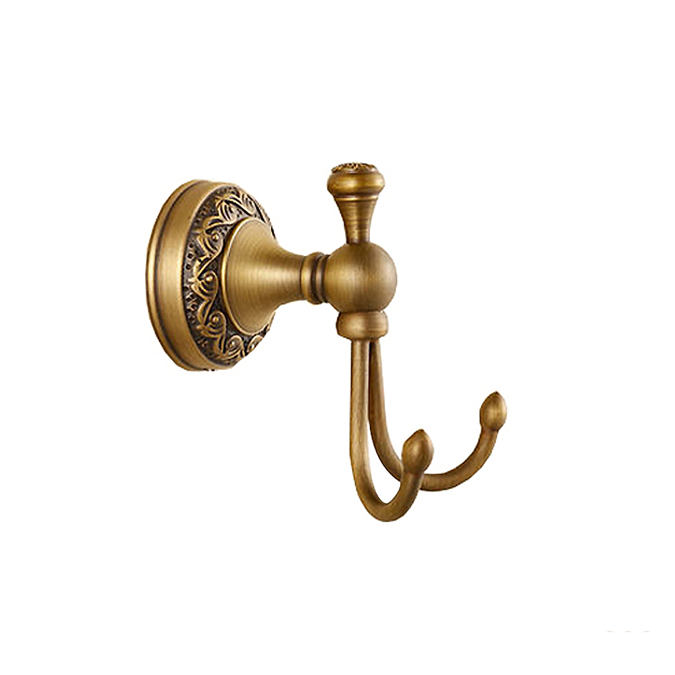 B SERIES - Floral Brass Robe Hook