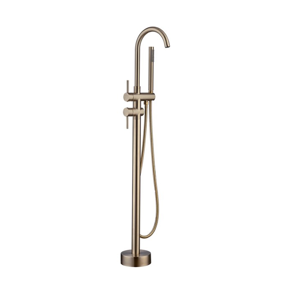 B SERIES - Brushed Gold Floor Mounted Bath Mixer