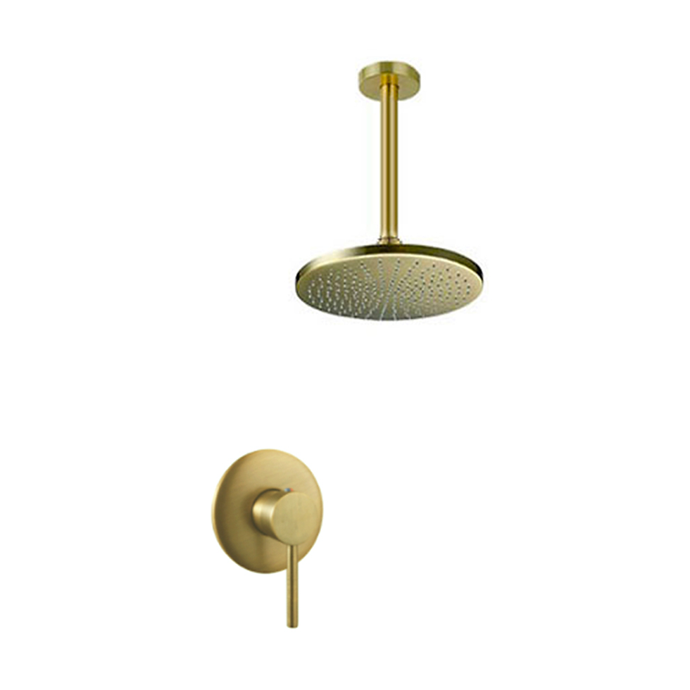 B SERIES - Brushed Gold Ceiling Mount Shower Head & Mixer