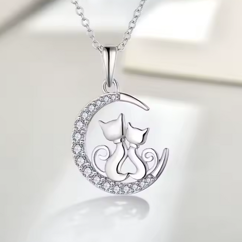 Cats on the Moon Necklace