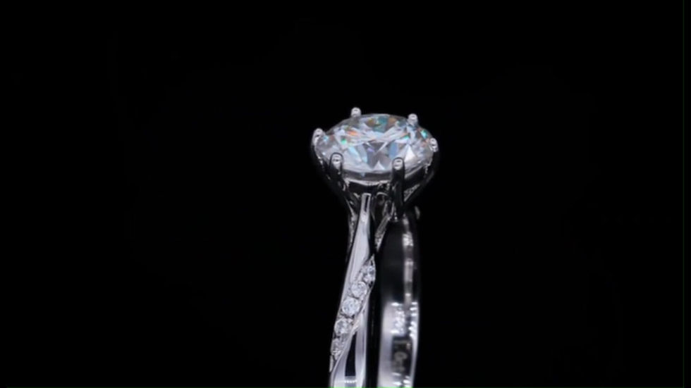 Thumbnail: 1ct Certified Moissanite Engagement Ring