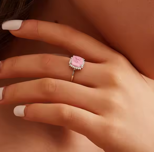 Thumbnail: Pink Zircon Sterling Silver Ring