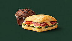 Sándwich y muffin de chocolate Starbucks GoodMeal