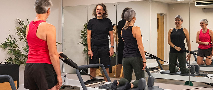 Reformer Pilates instruction at New Wave Pilates studio in Truro