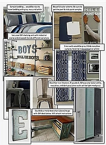 Boys' Redesigned Bedroom through Remote E-Design Style Board Services by Design Realign