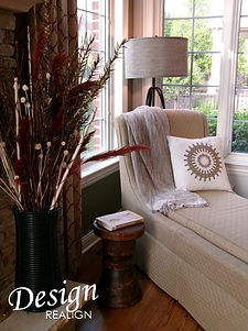 Beautiful, Cozy Reading Nook and Floral Arrangement