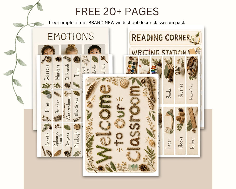 Thumbnail: FREE SAMPLE= wildschool classroom decor pack