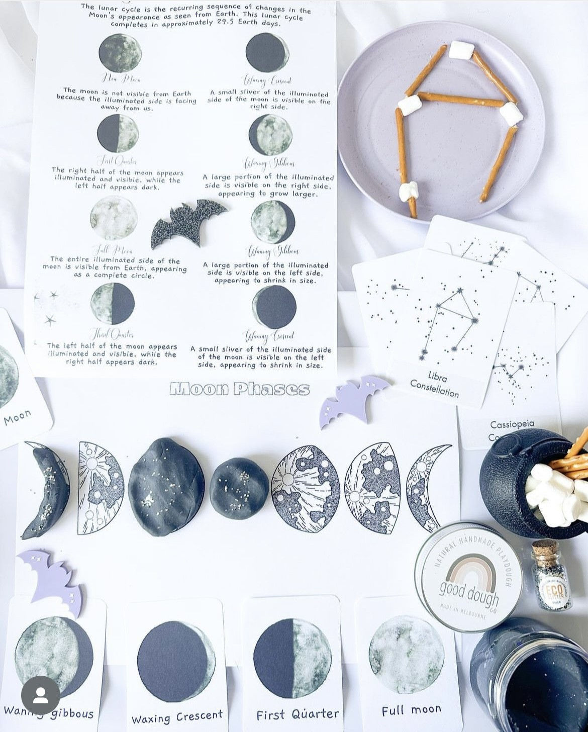 Moon phase flash card pack