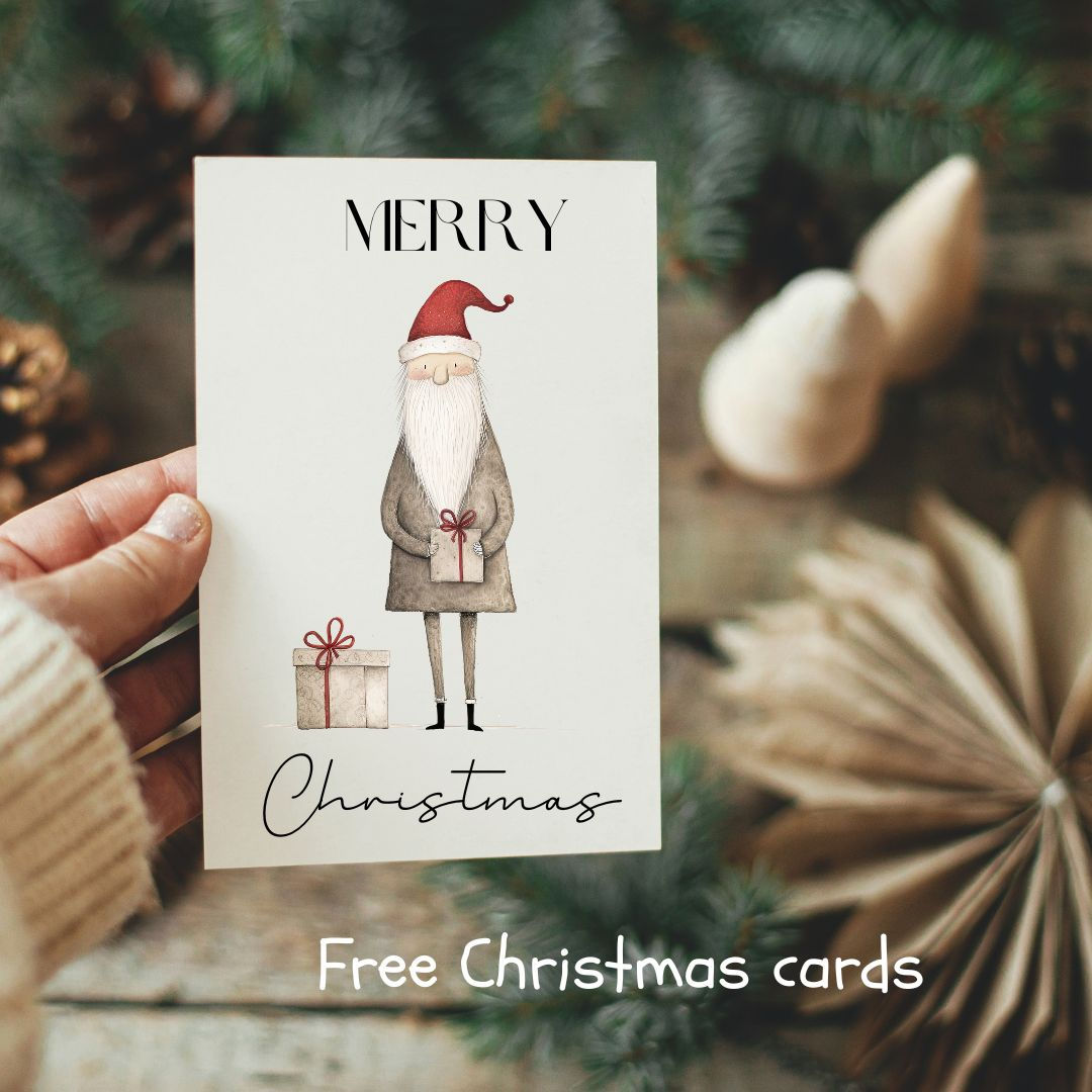 Christmas cards A4- diy pack of 7