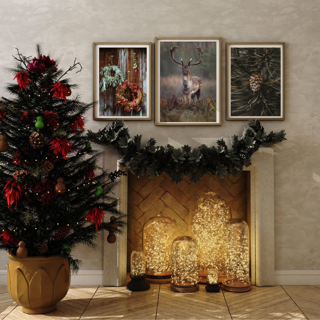 3x natural CHRISTMAS DECOR POSTERS