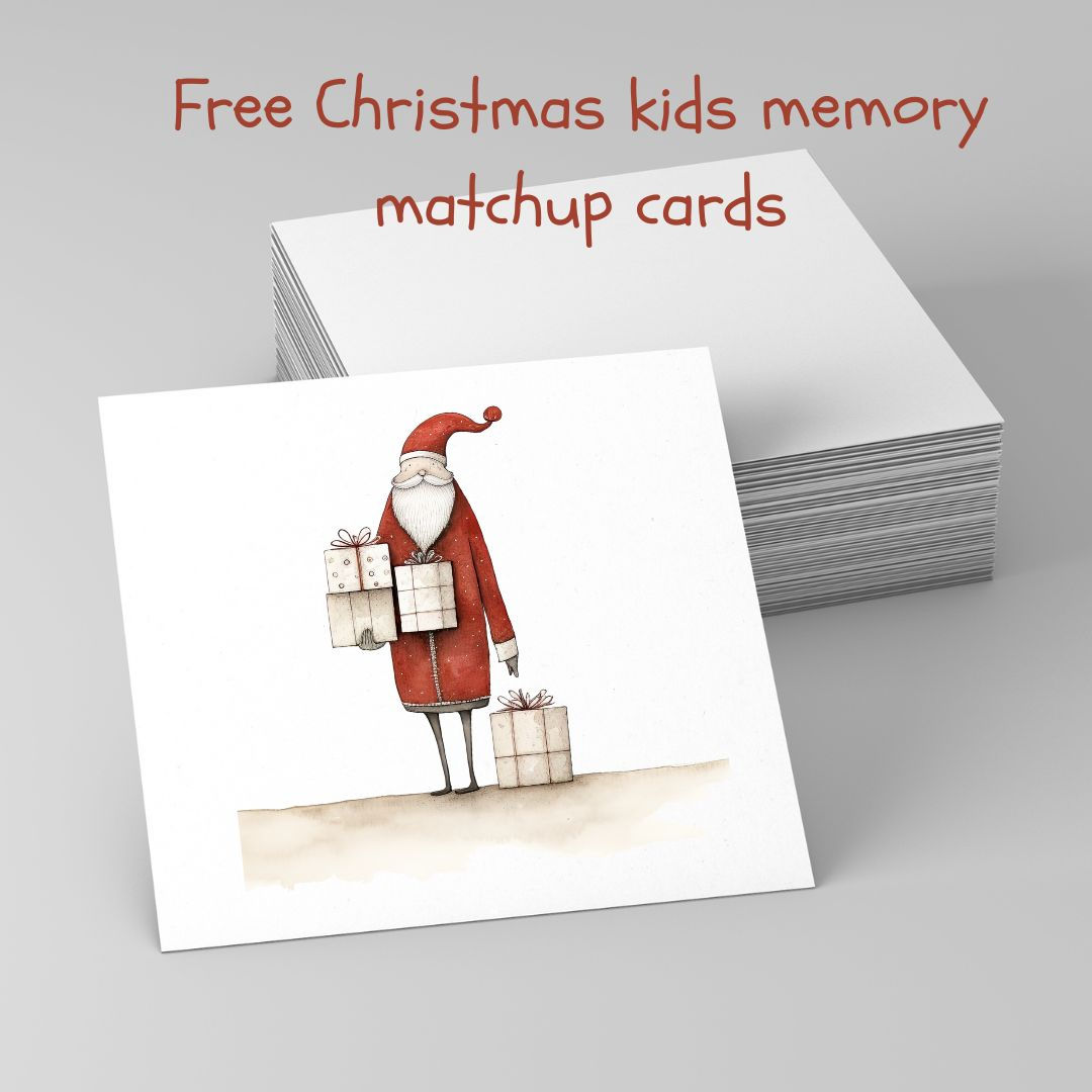 Christmas memory match game flashcards