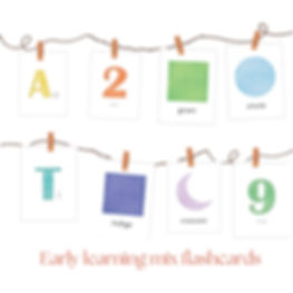 Early learning flashcard BUNDLE- rainbow watercolour inspired