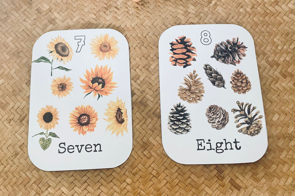 縮圖：1-10 earthy number cards