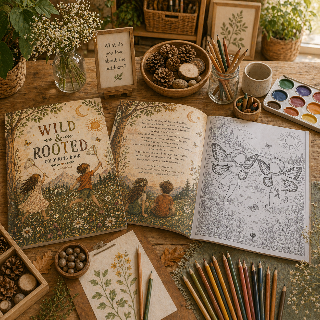 Wild & Rooted kids colouring book