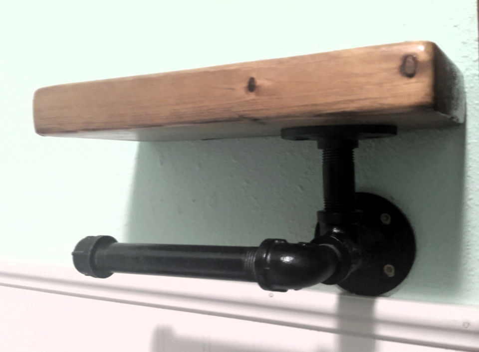 Industrial Toilet Paper Holder with Shelf