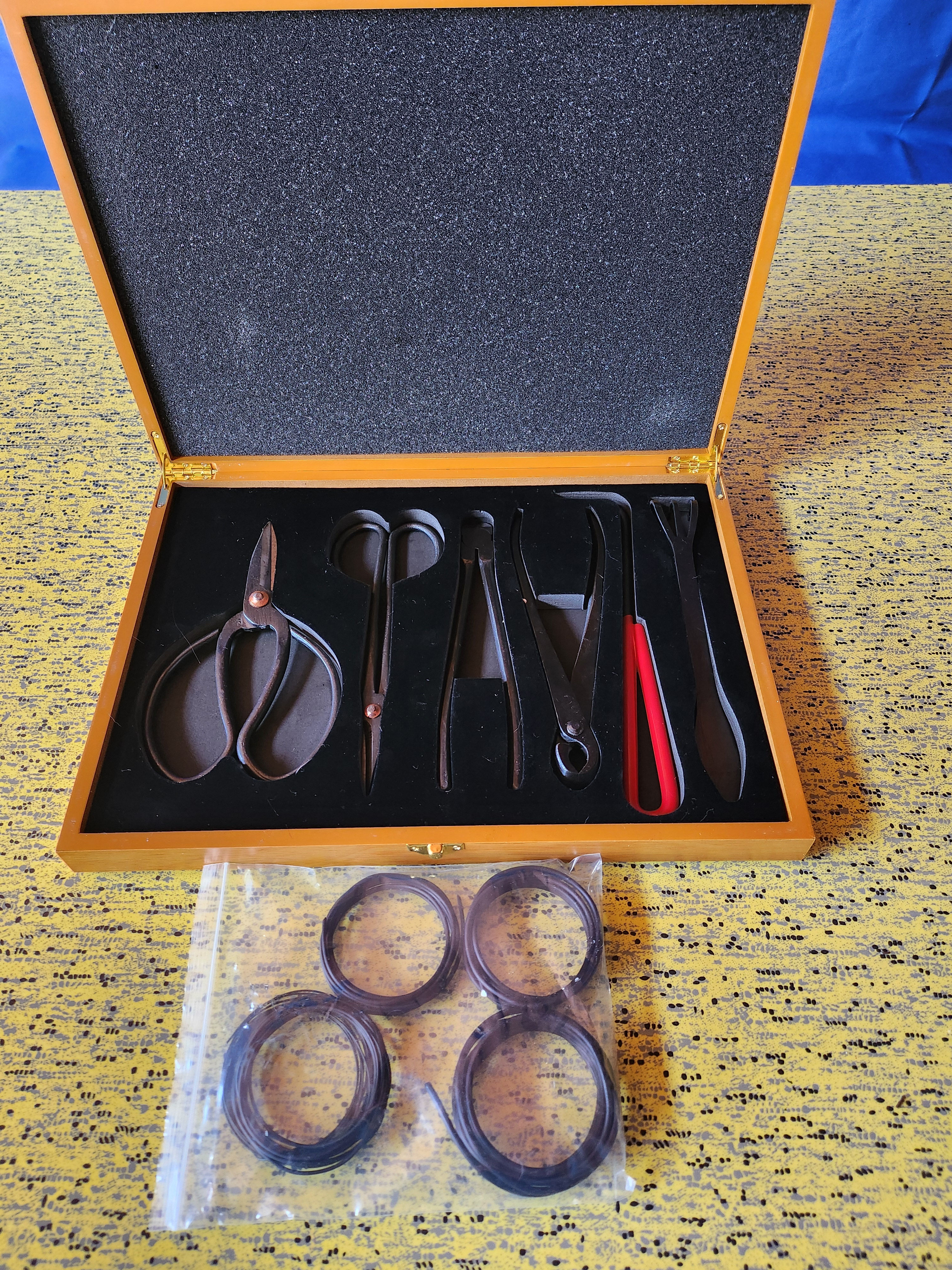12 pc Bonsai Tool Kit w/ Wooden Box