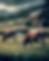 digital art of cows and a farmhouse in the mountains