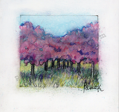 orchards, springtime, summertime watercolor, art paintings, original artwork, landscapes, door county, wisconsin
