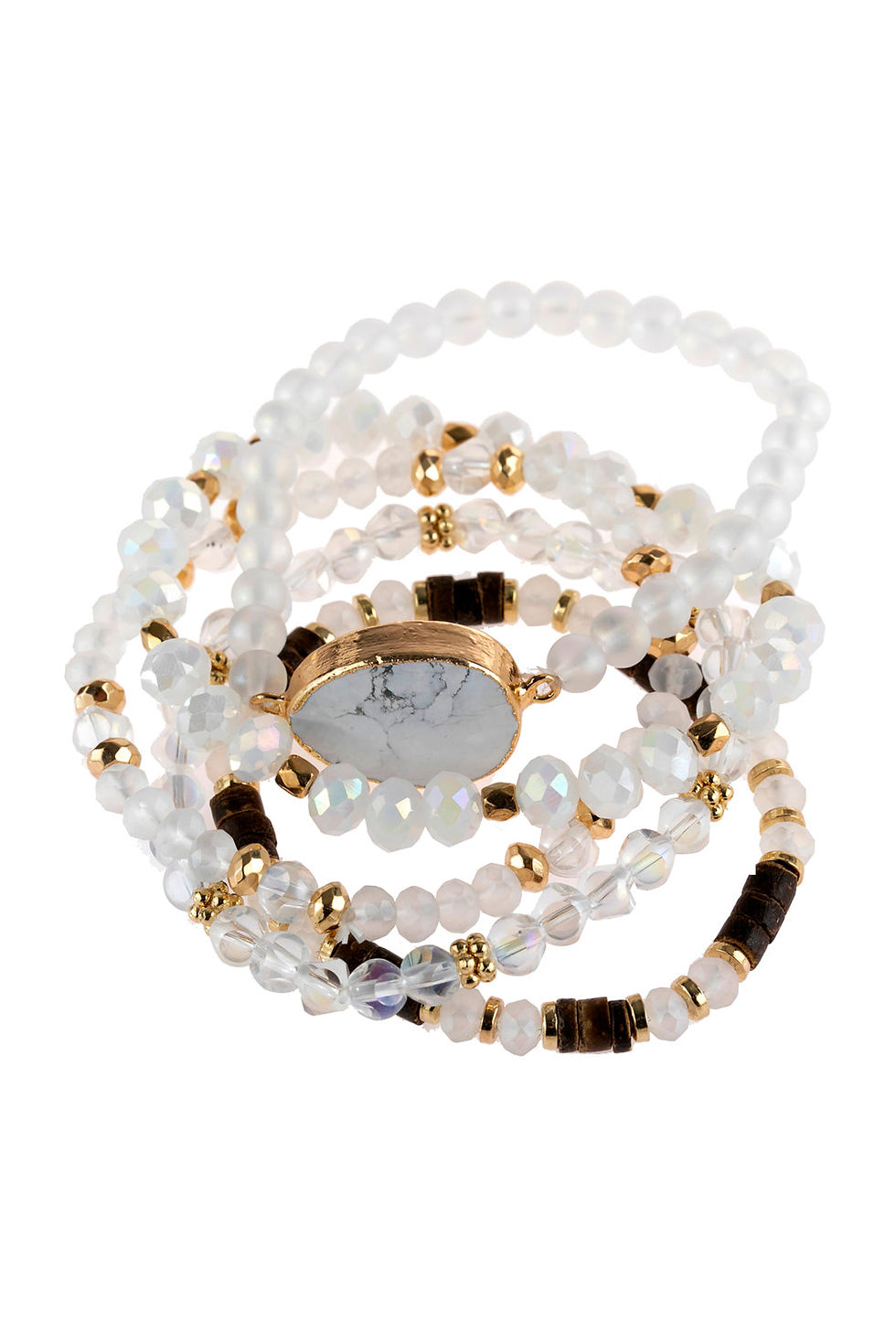 Thumbnail: Natural Stone Charm Mixed Beads Bracelets