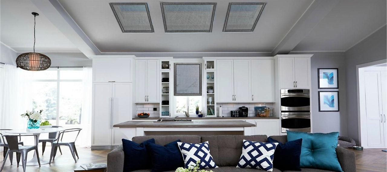 Shaads luxury skylight cover reducing sun glare coming into your kitchen