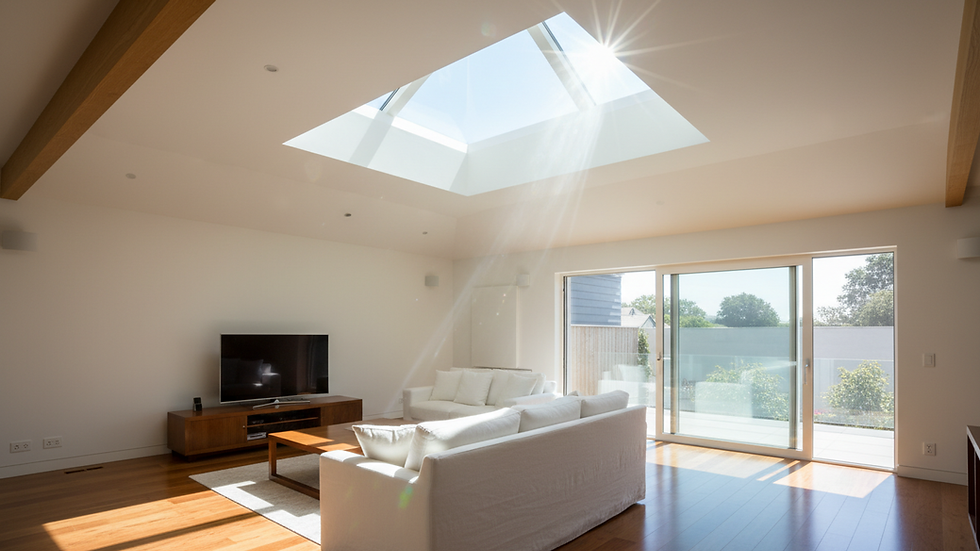 Close-up view of a custom-fit skylight shade framecover installed on a skylight window
