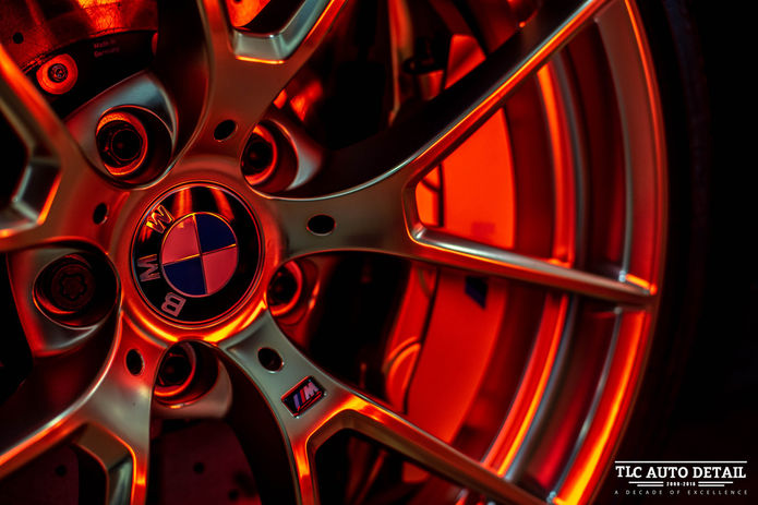 close up picture of bow wheel with ceramic coating tlc auto detail sterling va