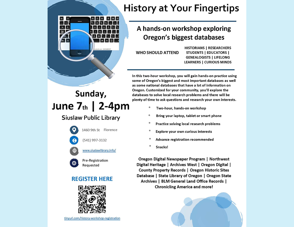 History at your fingertips workshop June 2026 landscape