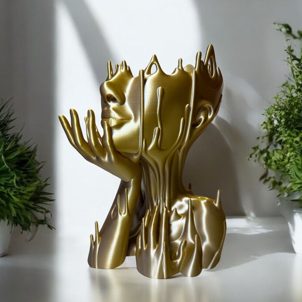 Melted Muse Vase XL – 10'' Abstract 3D Printed Planter