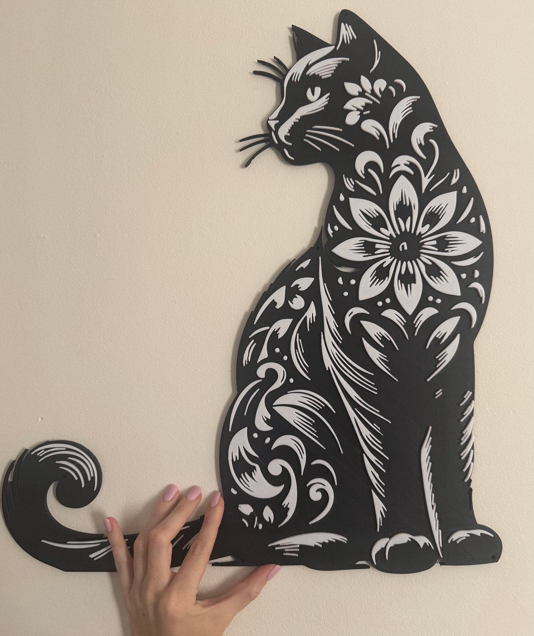 Modern Cat Wall Decor / 3D Printed Art for Home or Office