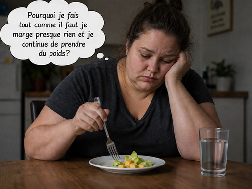 Femme découragée devant une petite assiette — mode survie métabolisme femme 40 ans
