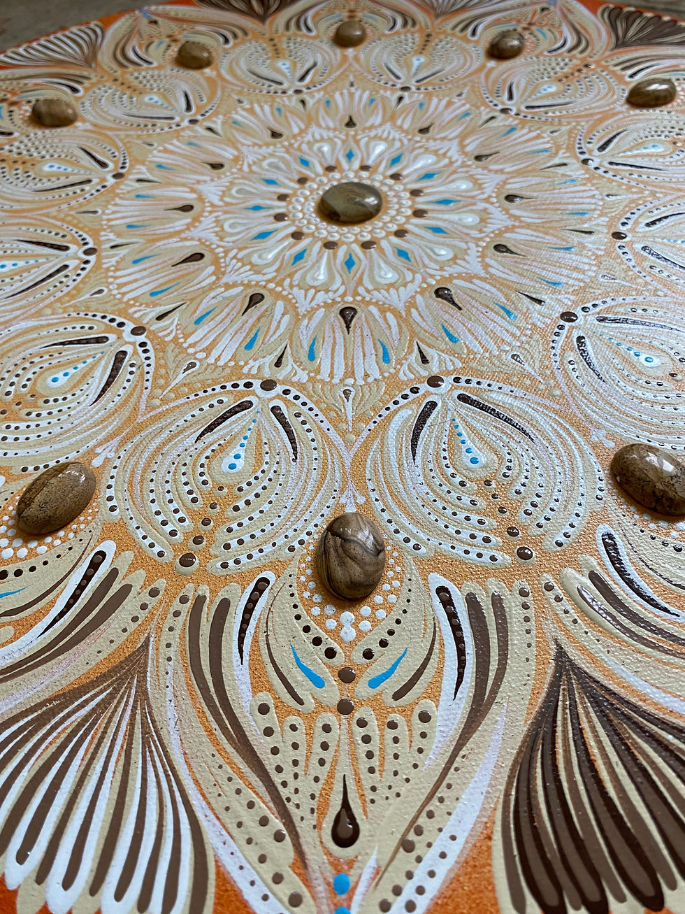 Miniature : Toile mandala acrylique  Jaspe Paysage