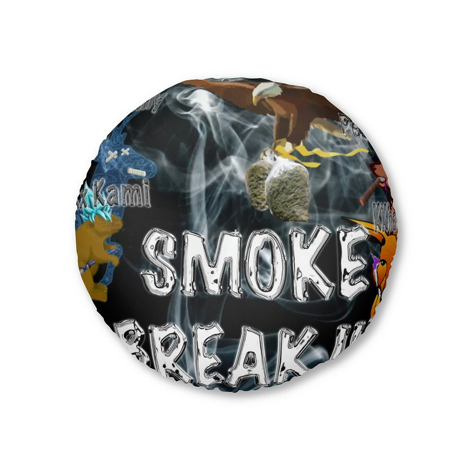 Smoke Break III Tufted Floor Pillow, Round