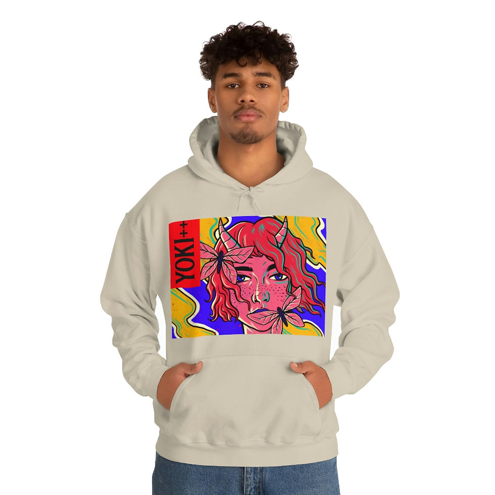 Thumbnail: Yoki++ Blue Unisex Heavy Blend™ Hooded Sweatshirt