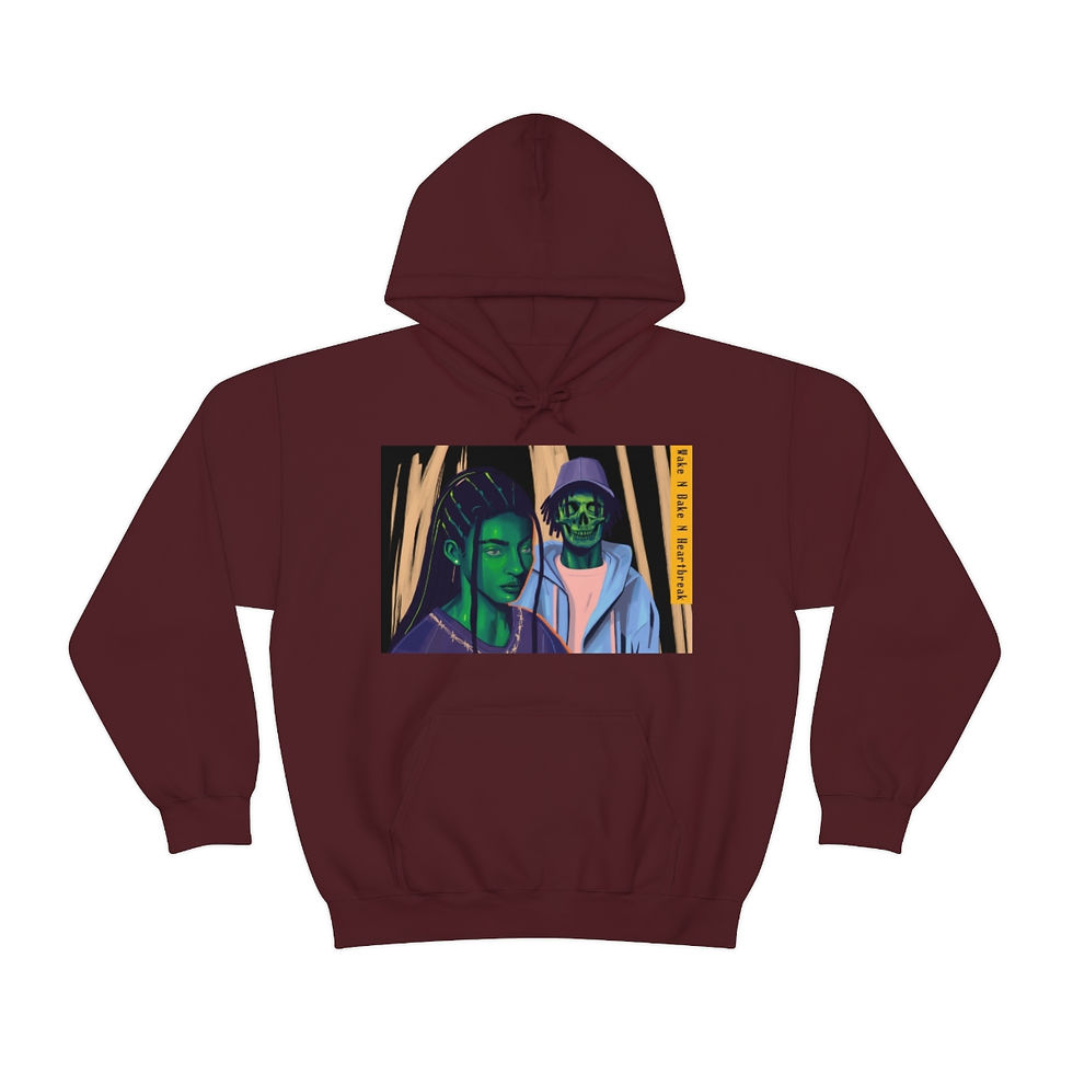 Thumbnail: Wake N Bake N Heartbreak Unisex Heavy Blend™ Hooded Sweatshirt