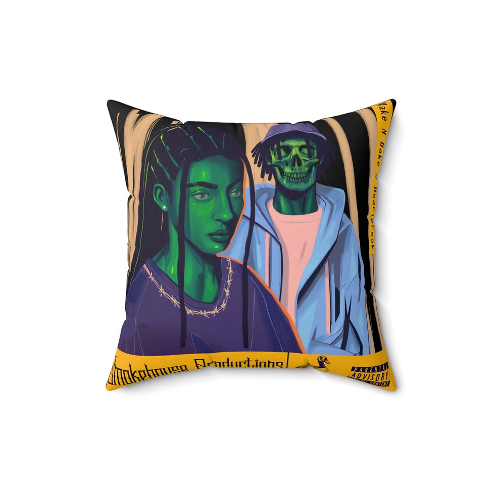 Thumbnail: Wake N Bake N Heartbreak Spun Polyester Square Pillow
