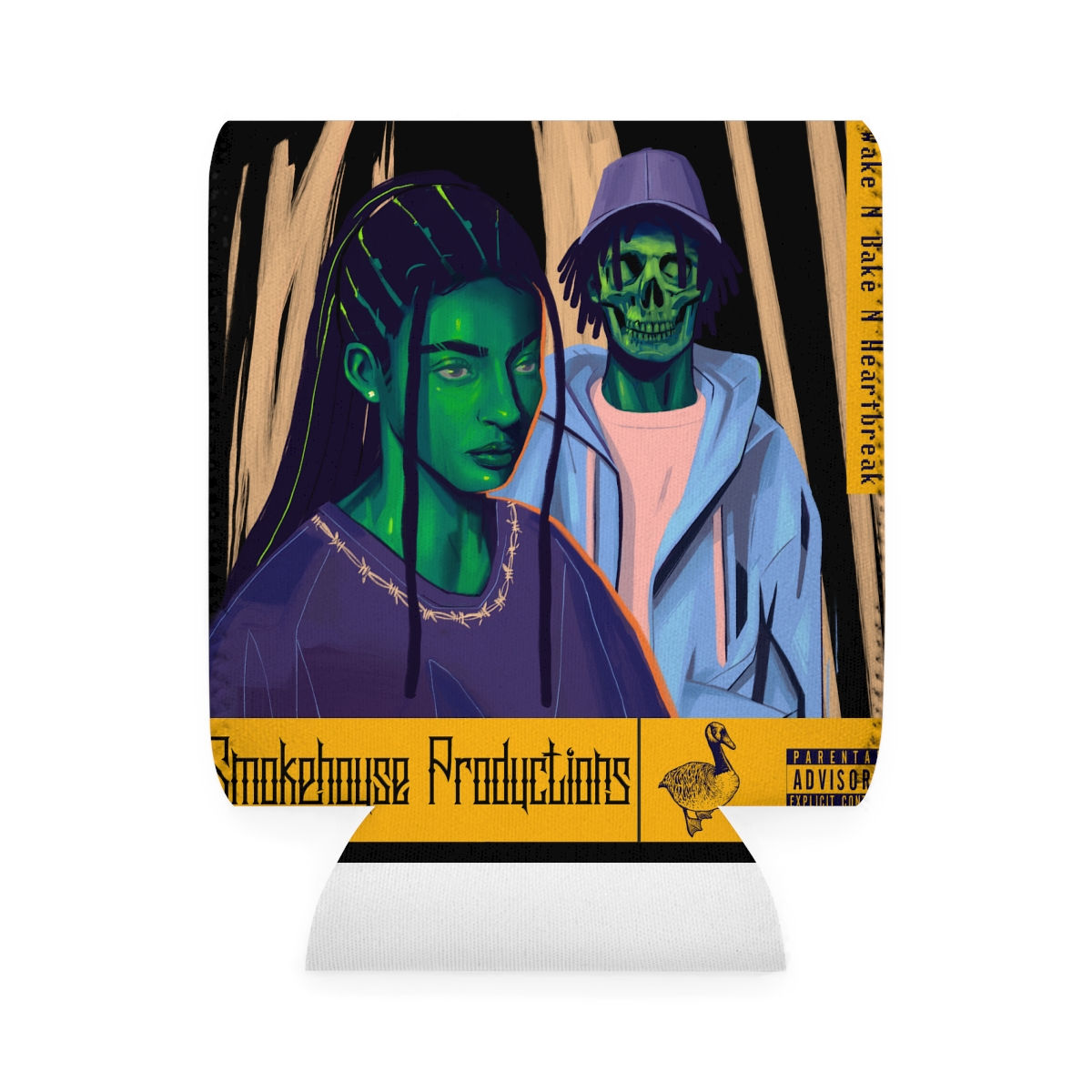 Wake N Bake N HeartBreak Can Cooler Sleeve