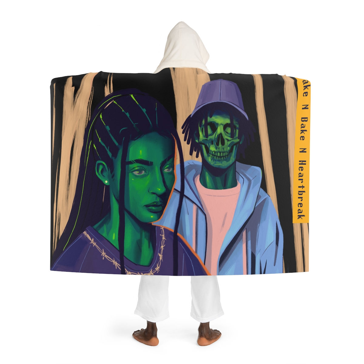 Wake N Bake N HeartBreak Hooded Sherpa Fleece Blanket
