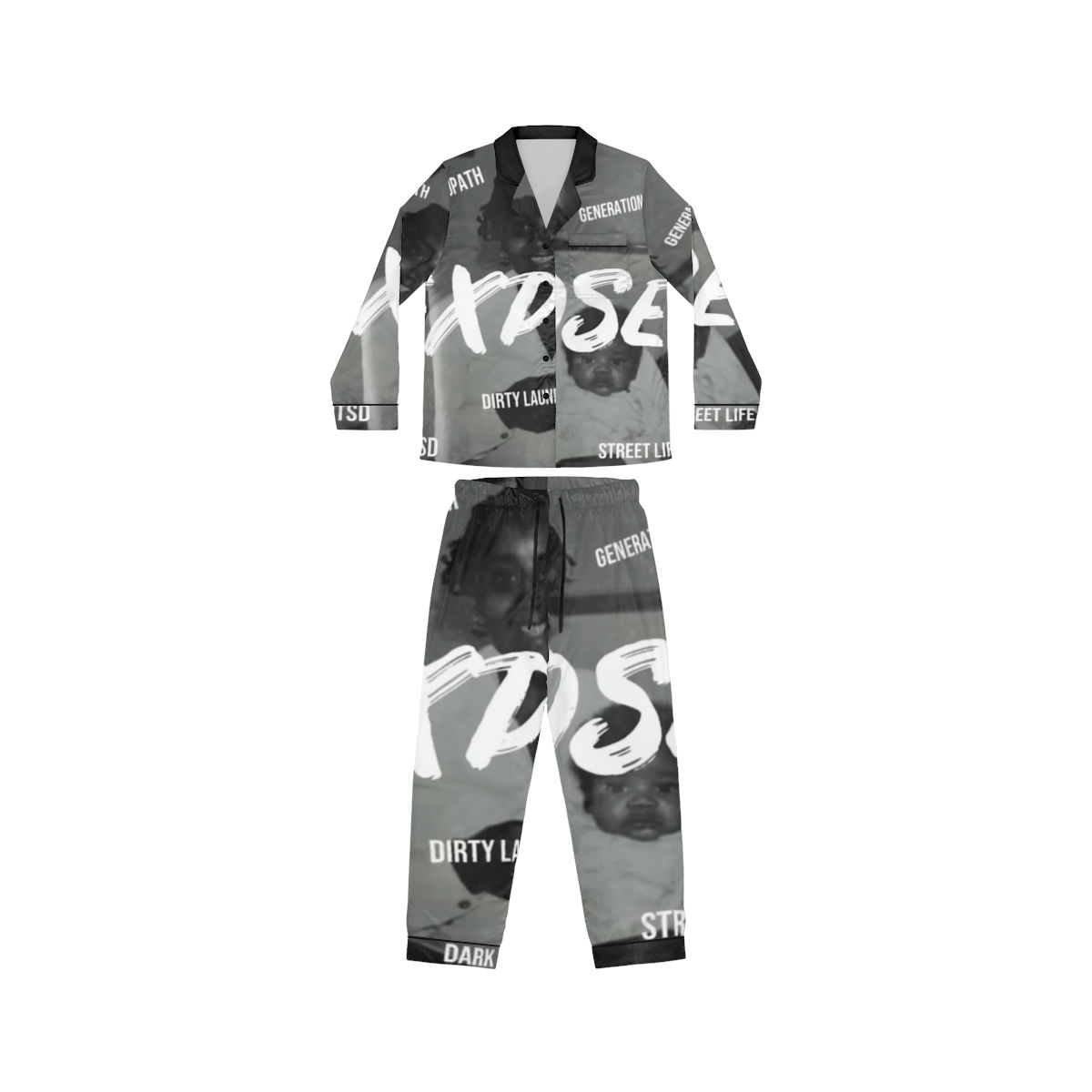 Exposed Women's Satin Pajamas (AOP)