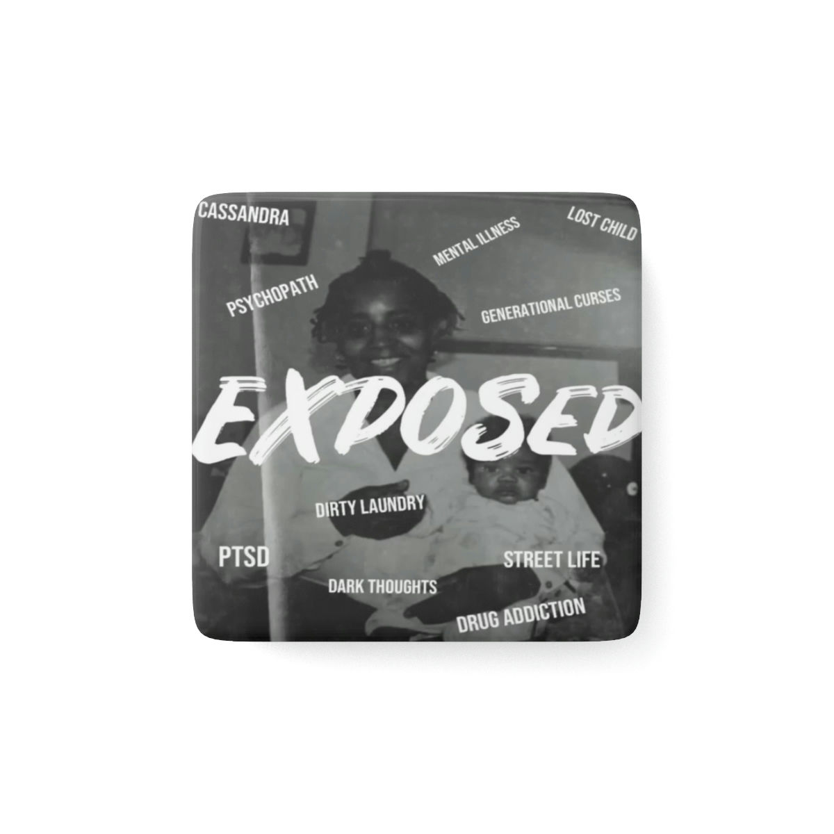 Exposed Porcelain Magnet, Square