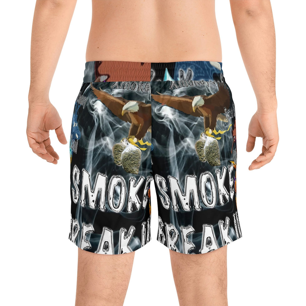 Thumbnail: Smoke Break III Men's Mid-Length Swim Shorts (AOP)