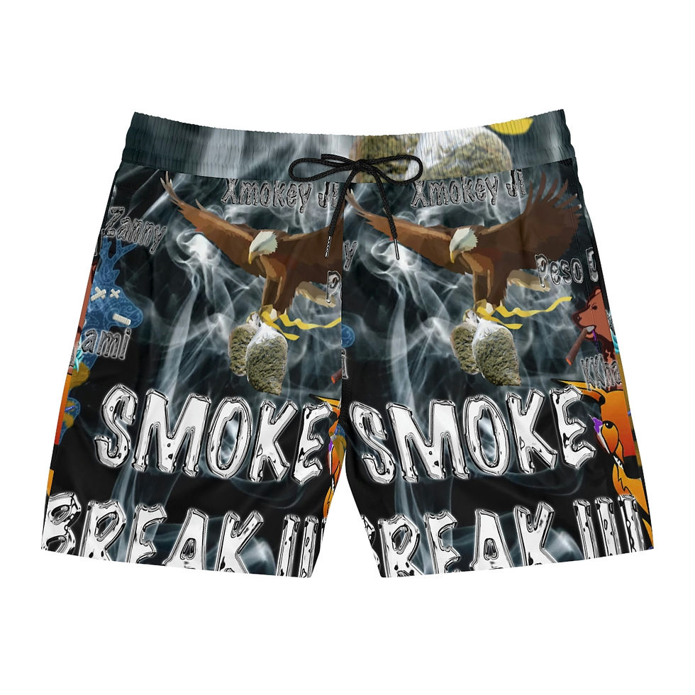 Thumbnail: Smoke Break III Men's Mid-Length Swim Shorts (AOP)