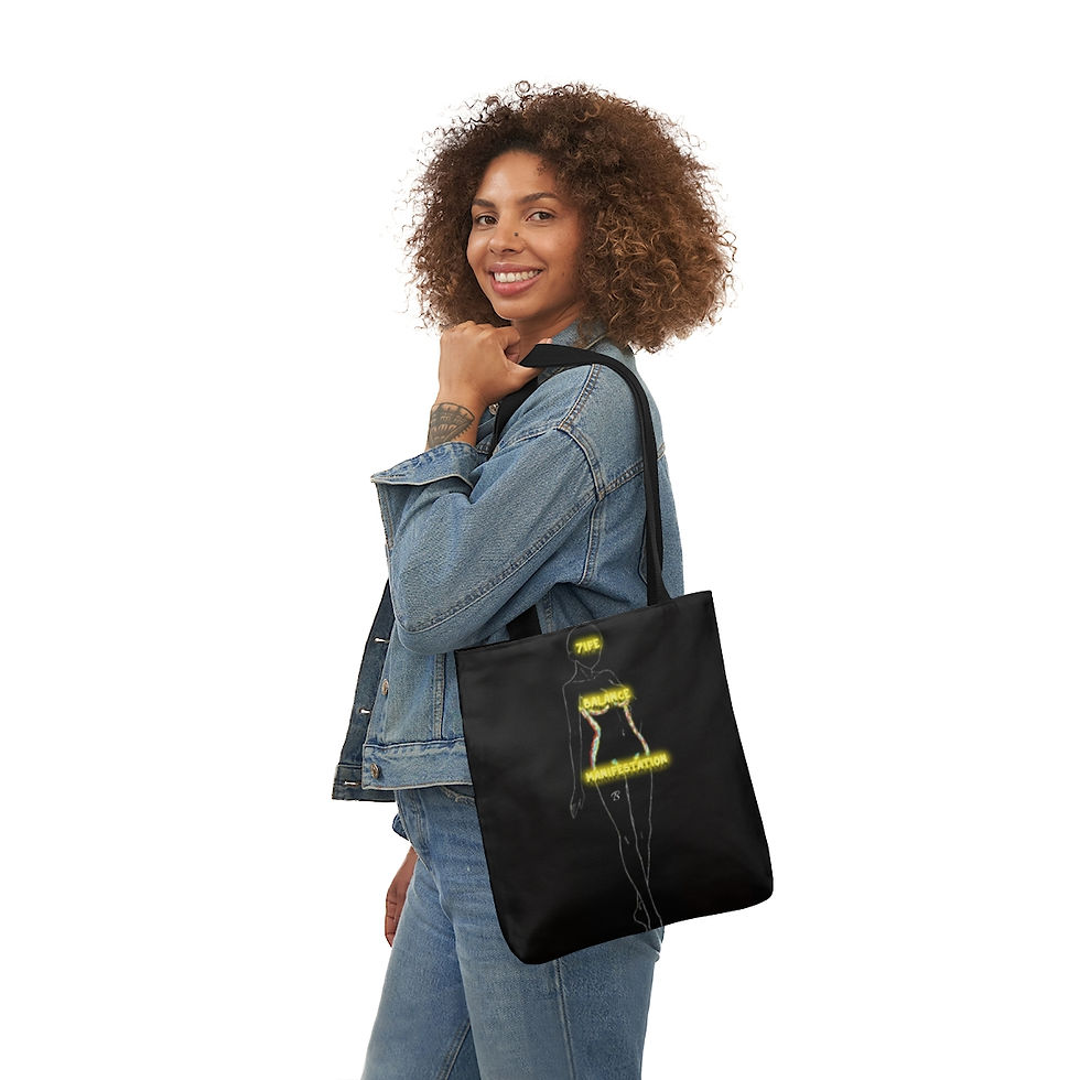 Thumbnail: 7ife Balance & Manifestation Polyester Canvas Tote Bag