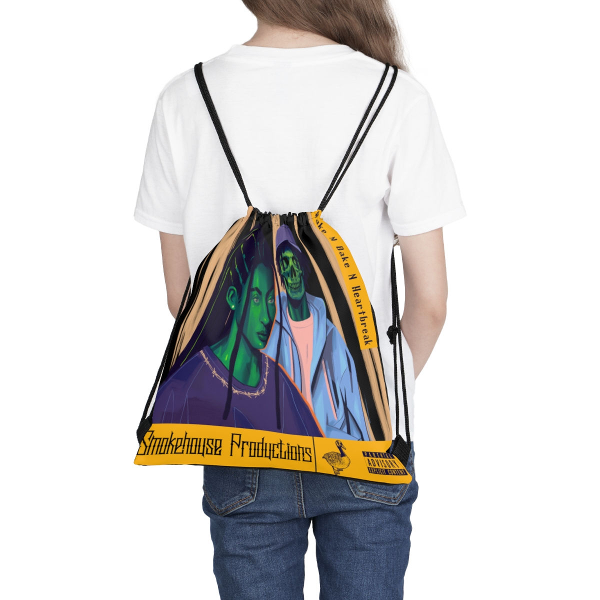 Wake N Bake N Heartbreak Outdoor Drawstring Bag
