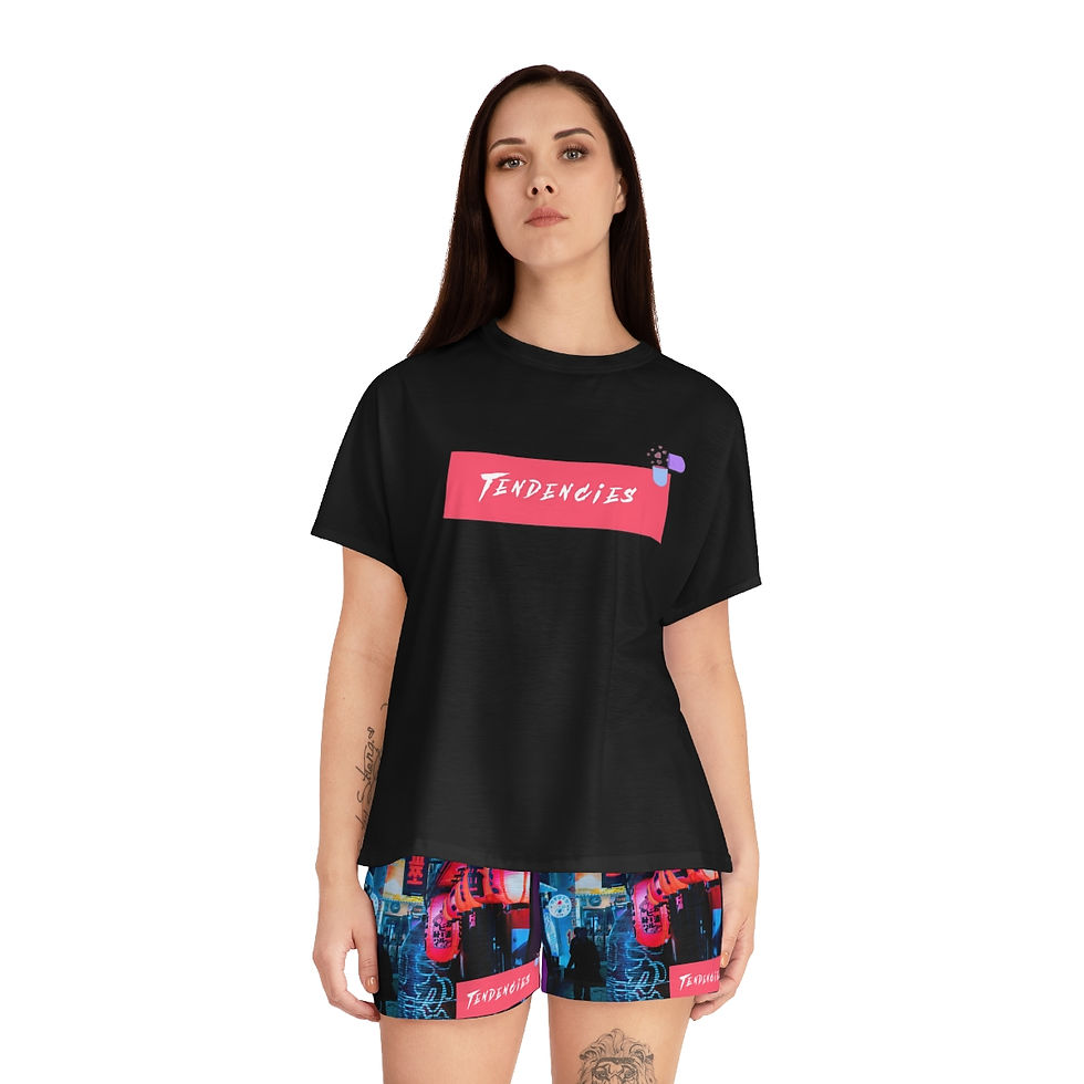 Thumbnail: Tendencies Women's Short Pajama Set (AOP)