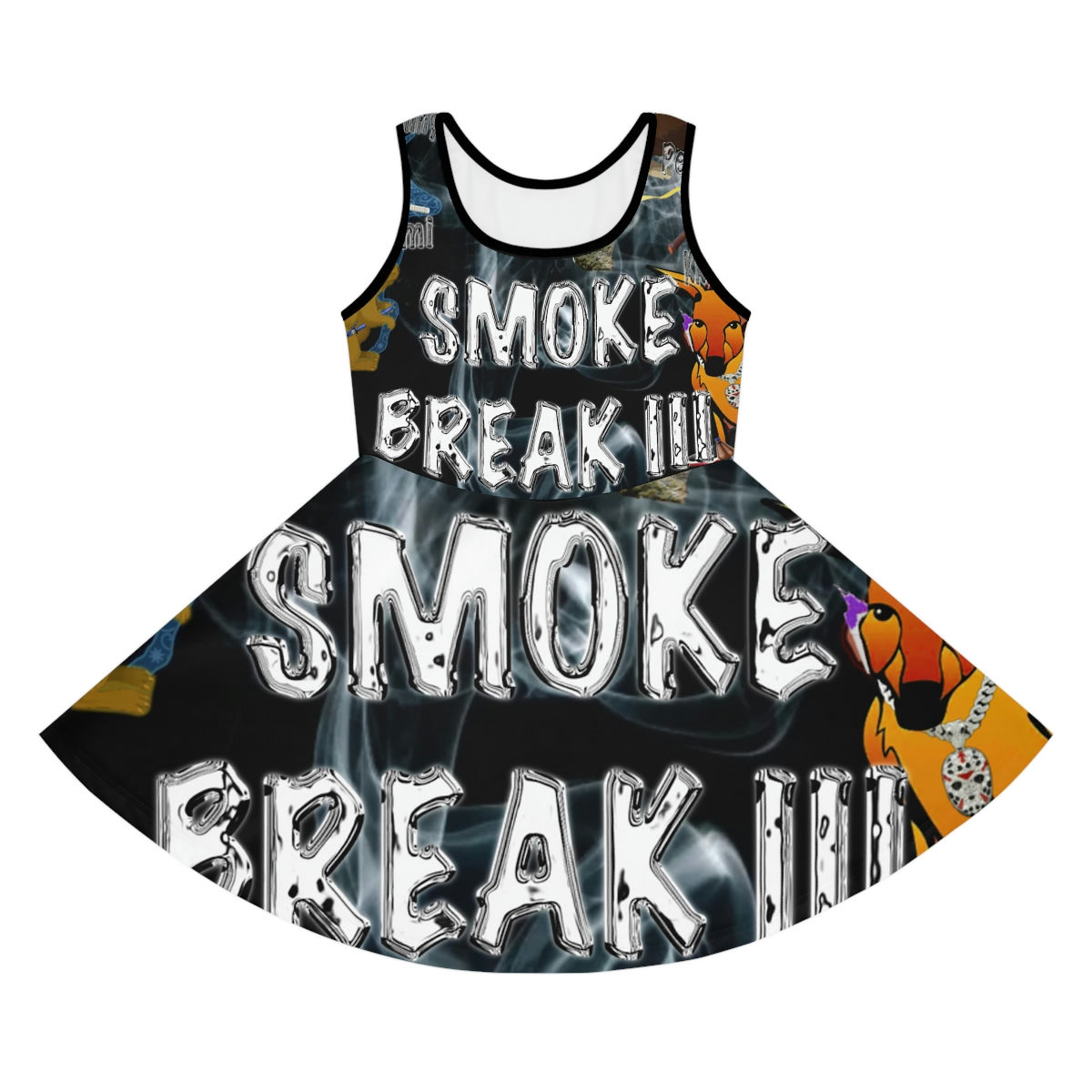 Smoke Break III Girls' Sleeveless Sundress (AOP)