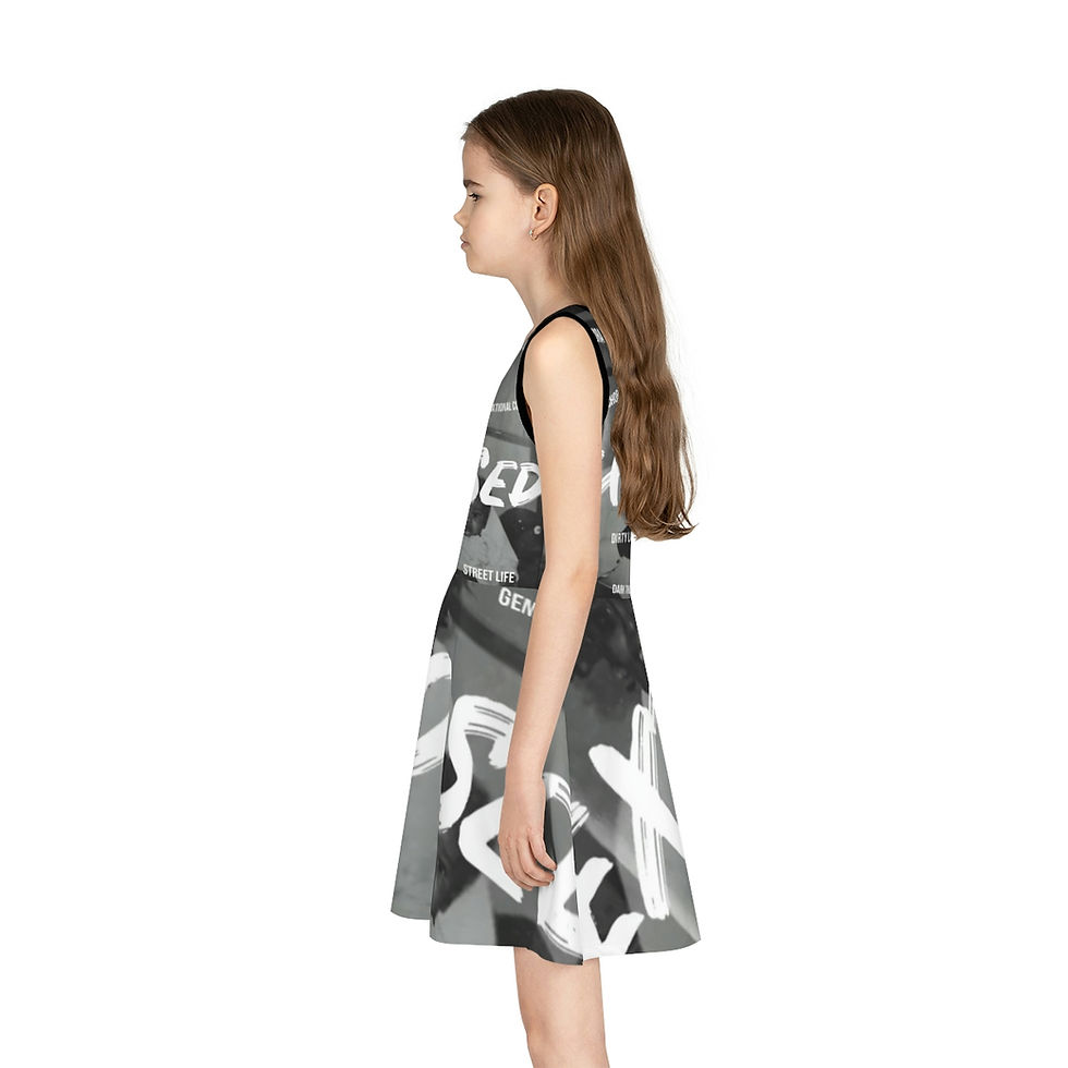 Thumbnail: Exposed Girls' Sleeveless Sundress (AOP)